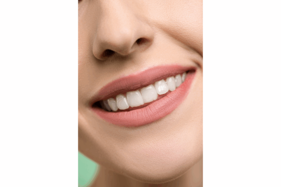 Healthy smile showing white teeth after dental sensitivity relief from enamel care and proper hygiene.